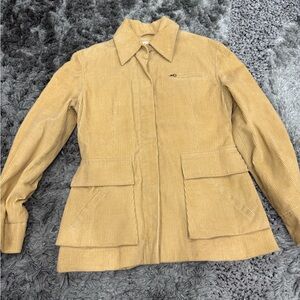Vintage Contemporary Corner Sears Corduroy Blazer Tan Elbow Patches Size 9